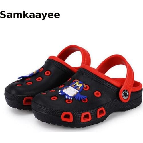 2-18Y Kids Mules Clogs Summer Boys Girls Cartoon Sandals Toddler Slippers Non-Slip Flat Heel Children Soft Beach Garden Shoes 14