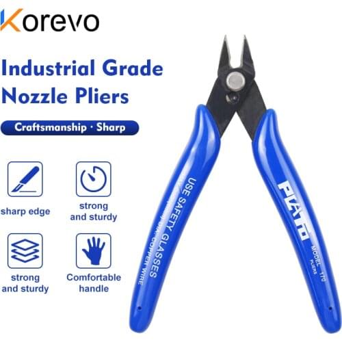 Diagonal Pliers Side Cutting Nippers Electronic Wire Cutter Outlet Mini Scissors Plastic Handle PLATO 170 Models Hand Tools