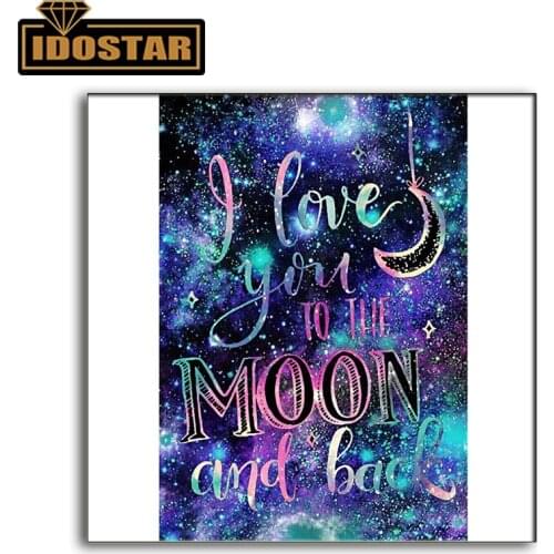 DIY Diamond Mosaic I Love You To The Moon Needlework Full Square Diamond Painting Cross Stitch Diamond Crystal Wall Art