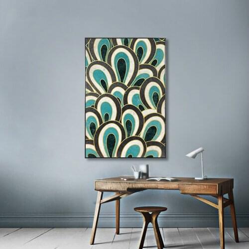 Elegant Beautiful Blue Peacock Feather A4 Poster Nordic Living Room Wall Art Print Picture Home Decor Canvas Painting No Frame