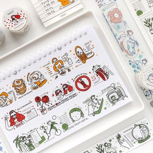 Kawaii Cute Washi Tape Bubble Series Cartoon Journal Washi Tape Notebook DIY Diary To Do List Sticky Note Stickers