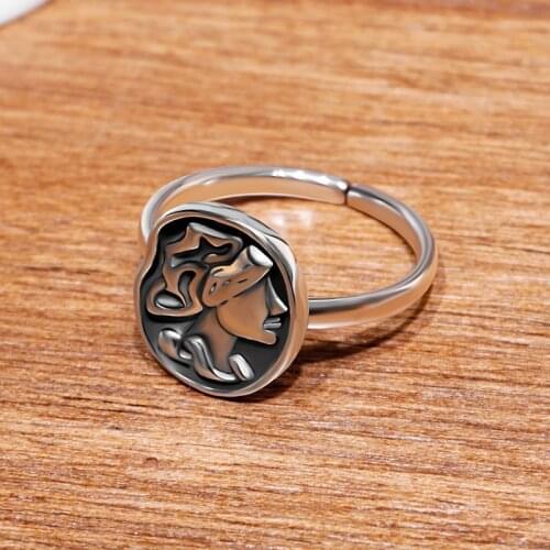 Sterling silver ring east gate of female retro contracted web celebrity S925 silver jewelry accessories