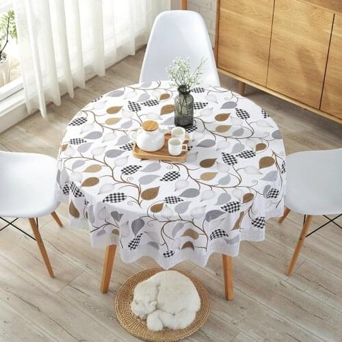 PVC Waterproof And Oil-proof Round Table Cloth Plastic Dining Room Round Table Cloth Disposable Anti-scalding Large Tablecloth