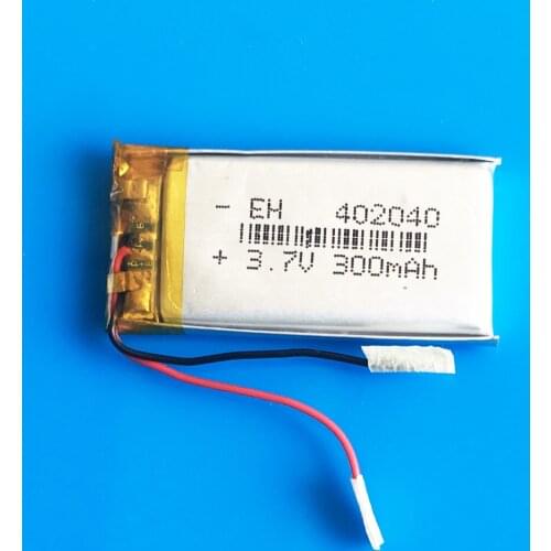 3.7V 300mAh rechargeable lipo battery li polymer lithium cells 402040 for MP3 GPS DVD bluetooth recorder e-book camera