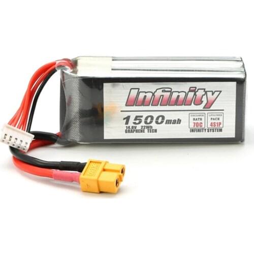1pcs Infinity 14.8V 1500mAh 85C Graphene LiPo Battery XT60 Support 15C Boosting Charge For Racer Drone