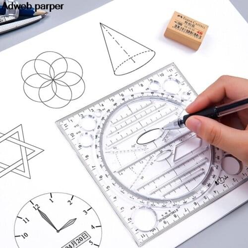 Multi-function Art Design Drawing Ruler Stereo Geometry Ellipse Template Ruler School Accessories Bow Shape Plotter Ruler
