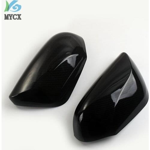 Carbon Fiber Door Side Rear View Mirror Cover RearView Trims Anti-rub Chrome For Toyota C-HR CHR 2017 2018 Car-Cover accessories