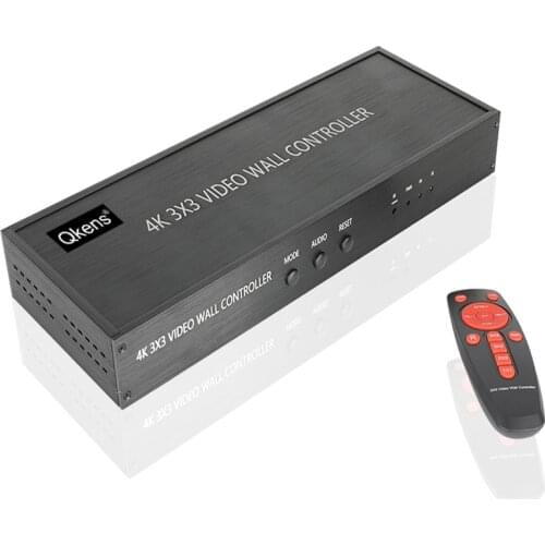 4K 3x3 Video Wall Controller 9 Channel Display Screen Stitching Processor 3x2 2x2 1x3 2x3 4x2 2x4 Splicer 180 Flip Image Rotate