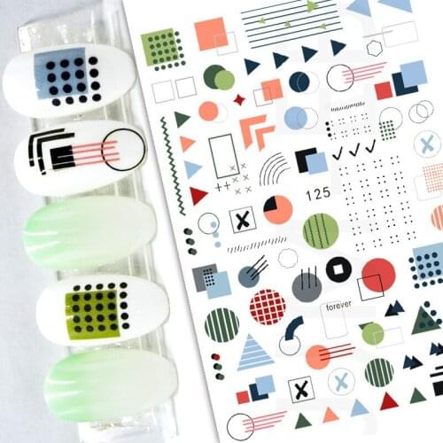 Newest EB 125 design nail sticker decal stamping back gule DIY nail decoration wraps