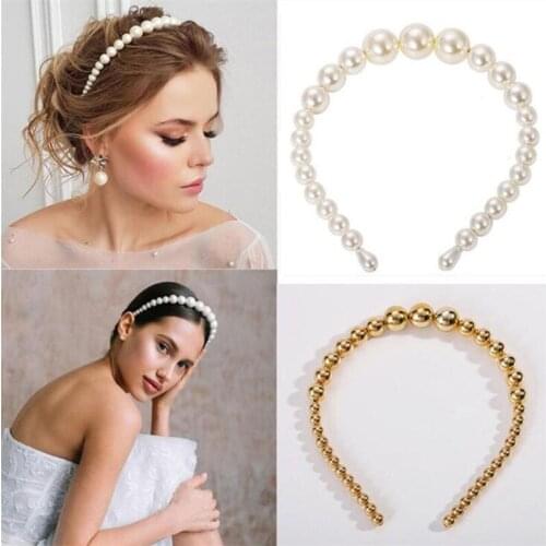 2019 New Za Simulated Pearl Hairbands Women Fashion Hair Jewelry Hair Clip Girls Wedding Bridal Party Accessories Headband