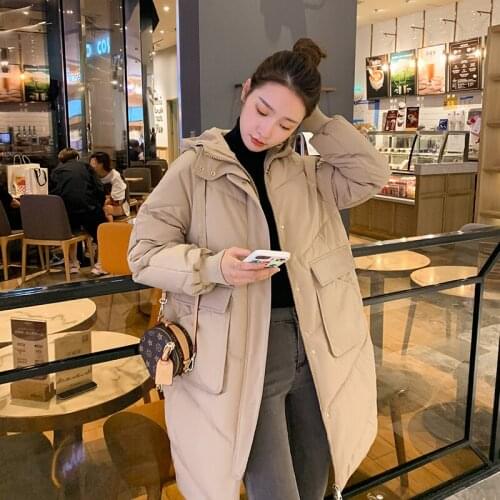 Han edition big yards to film the new winter coat cotton-padded clothes female in long loose cotton-padded jacket fat mm student