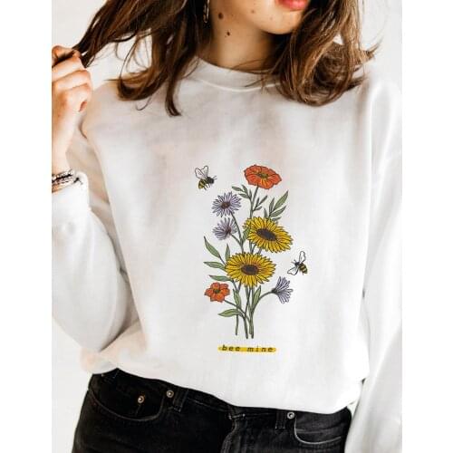 BEE MINE Flower Colored sweatshirt funny graphic pure cotton jumper tumblr pullovers harajuku grunge unisex Outfits Sweats top