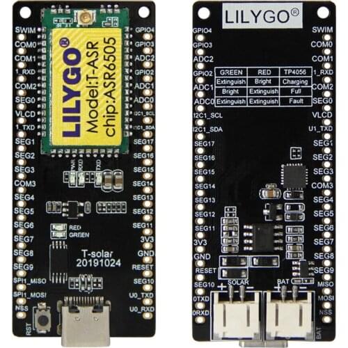 LILYGO TTGO T-Solar 433MHz Solar Power Development Board STM8L152 CPU SX1262 Lora With Antenna