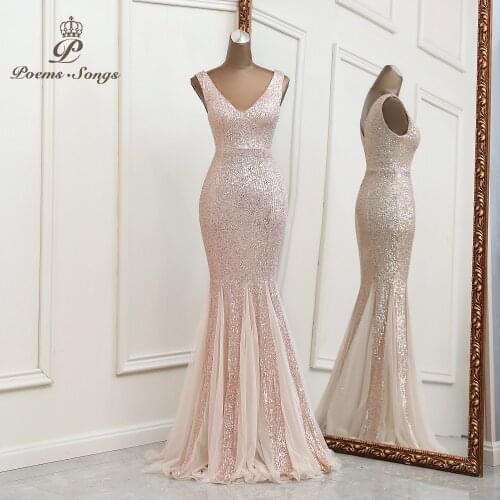 Sexy V neck evening dress vestidos de fiesta robe de soiree party dress Bridesmaid dress Bridal dress robe de soiree de mariage