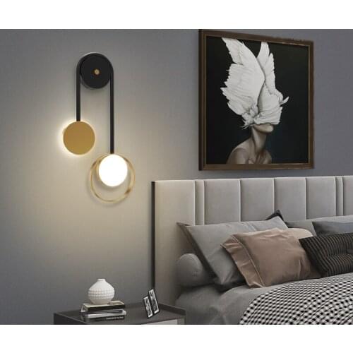 Nordic Minimalist Bedside Lamp Wall Lamp Bedroom Simple Modern Living Room Background Wall Decoration Aisle Luxury Wall Light