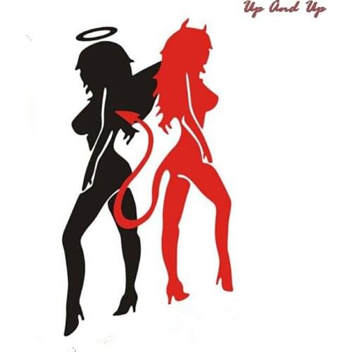 Car Styling Decal Accessories Personalized Decoraction Stickers Creative Reflective Angel Devil Waterproof Cars Stickers 14*8cm