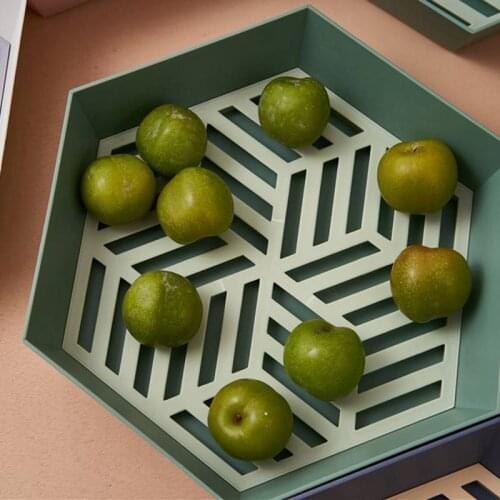 Creative Fruit Plate Dish Double Layer Dried Fruit Snacks Container Drain Pot Kitchen Vegetable Washing Basket