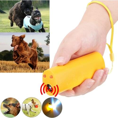 Pet Dog Repeller Anti Barking Stop Bark Training Device Trainer LED Ultrasonic 3 in 1 Anti Barking Ultrasonic Without Battery