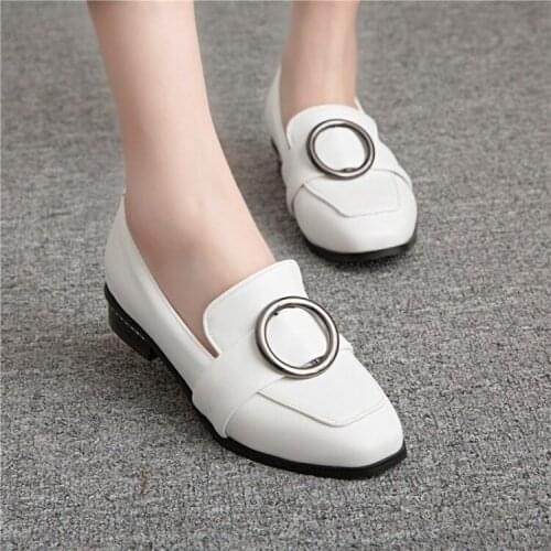 Big Size 11 12 ladies high heels women shoes woman pumps Square-headed metal buckle for womens shoes