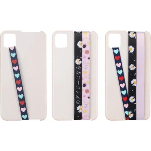 Mobile Phone Finger Holder Phone Sling PU Leather Grip One Hand Anti Slip Phone Holder Secure Elastic Bandage Wristband