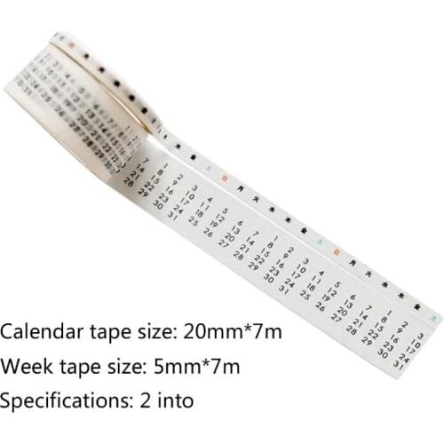 1 Pc Vintage Black And White Calendar Decoration Washi Tape DIY Scrapbooking Masking Tape Sticker