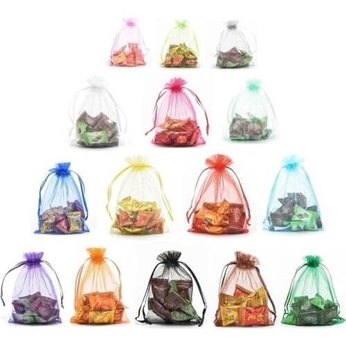 100PCS(35x50cm) organza bag wedding party bag gift jewelry exquisite gift bag 22 color selection transparent candy chocolate bag