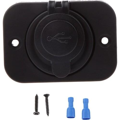 12V USB Twin Dual Power Motorcycle Boat Car Charging Socket Plug with LED Indicator