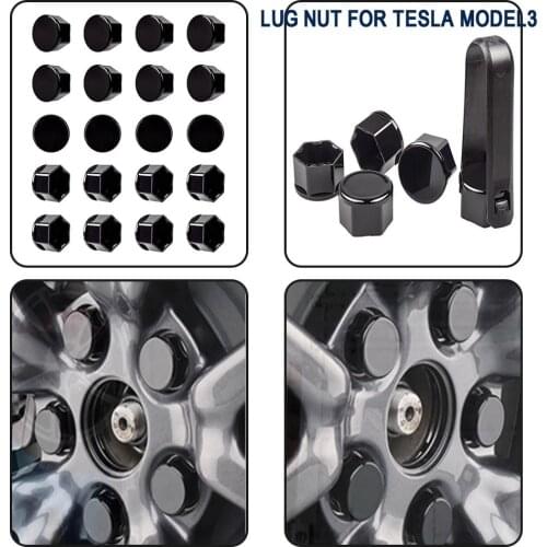 20PCS Nut Covers for Tesla Model 3 2017-2019 Aero Wheel Cap Kit Center Cap Set and Wheel Lug Nut Cover Car styling Car tool
