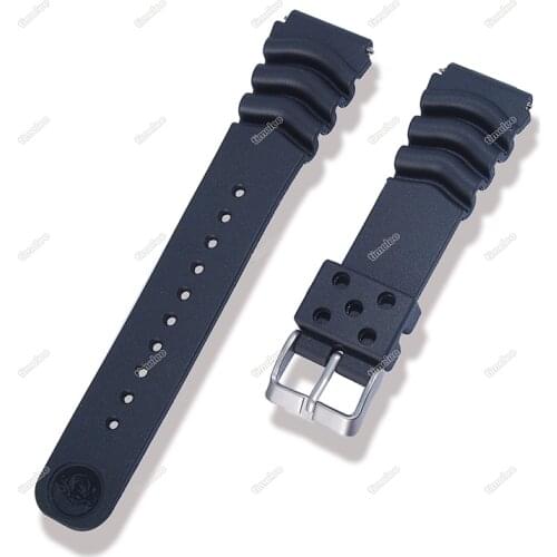 22mm 20mm Black Silicone Rubber Diver Watch Strap silicone Band for SKX171/173KX779/781DAL1BP 22mm 20mm