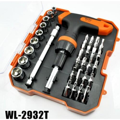 WLXY 32 in 1 Multi Purpose Screwdrivers Combination Including Ratchet Screwdriver Bits Sleeve Socket Wrench