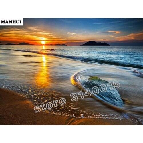 5D DIY Diamond Painting Seaside scenery Diamond Painting Cross Stitch landscape Home Decorative BCD064