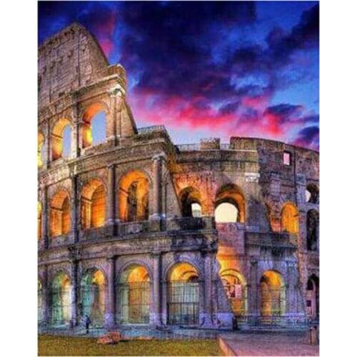 5D DIY Full Round/Square Diamond Painting Building Landscape 3D Embroidery Cross Stitch Rhinestone Mosaic Home Decor Art Y1138