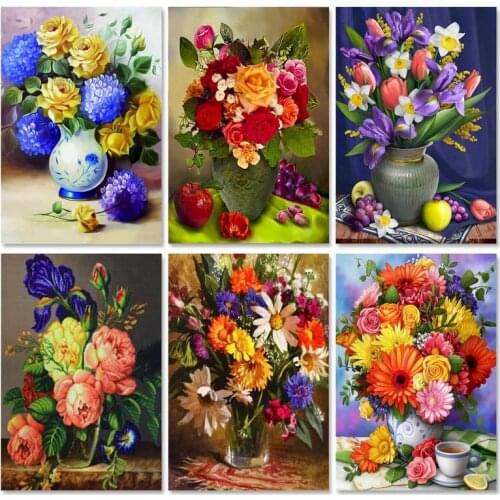 GATYZTORY DIY 5D Diamond Painting Tulipaterfall Cross Stitch Diamond Mosaic Rhinestone Picture Handmade Home Decoration