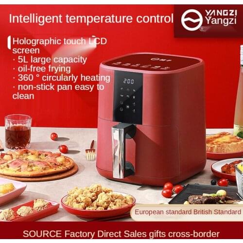 5L Oil-free Smart Fryer Home Cooking Micro Whirlwind 360° Baking Touch Screen Oil-free Air Fryer Electric Oven Event Gift SP0186