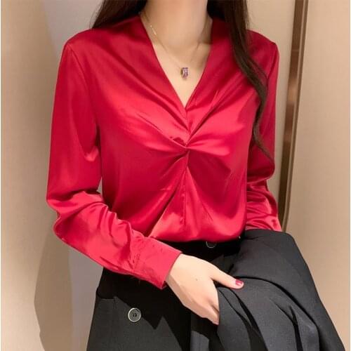 Blouse Women Womens Chiffon Shirt Spring Autumn Leisure Loose Long Sleeve Top Vintage Shirt Blusas Mujer De Moda