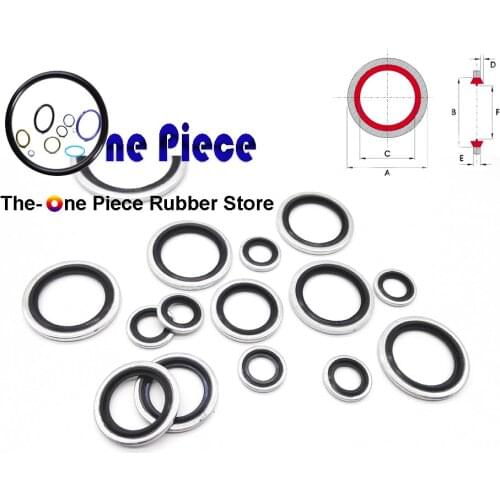 BSP1/4" Self centering Bonded Seal INCH Washer Seal Gasket Dimensional series Metal +NBR