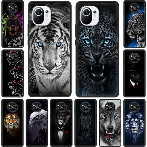 Lion Tiger Wolf Dog Cat wild Animals Phone Case for Xiaomi Mi Poco X3 NFC 11 Soft Back Cover For Poco M3 Mobile Bag Funda Shell