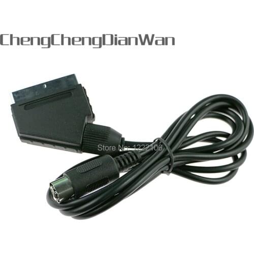 ChengChengDianWan PAL V-PIN 1.8m RGB Scart Cable for Sega Mega Drive 1 MD1 RGB cable cord Sega Genesis 1 Console 10pcs/lot