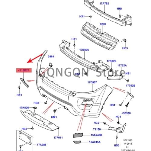 CAR front bumper left deflector EV 2012-2021lan dro ve rra nge rov er evo que spoiler front bumper trim panel air deflector
