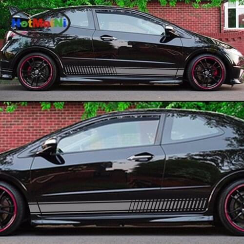 HotMeiNi Car Styling 2x Decal Car Sticker Graphic Stripe Kit for HONDA Civic Type R FN2 Spoiler Carbon Lamp Accessories Decor