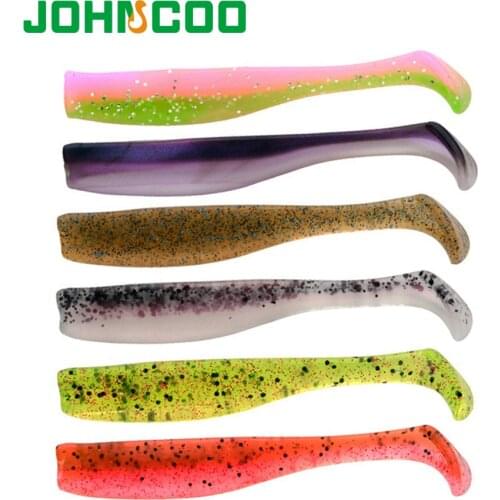JOHNCOO 6pcs TPR Soft Bait Paddle Tail Swimbait 70mm 2.3g Jigging Lure Artificial Baits Wobblers Pike Bass Fishing Lure