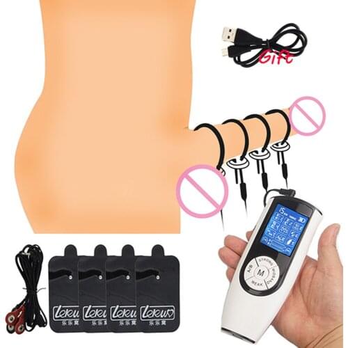 Electro Shock Penis Ring Massage Pad Bdsm Strong Electric Stimulator Male Masturbator Penis Extender Enlargement Medical Sex Toy