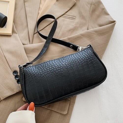 VRetro Alligator Pattern Small Shoulder Bags For Women 2020 Casual Small PU Leather Underarm Bags Female Handbags Bolsa Feminina