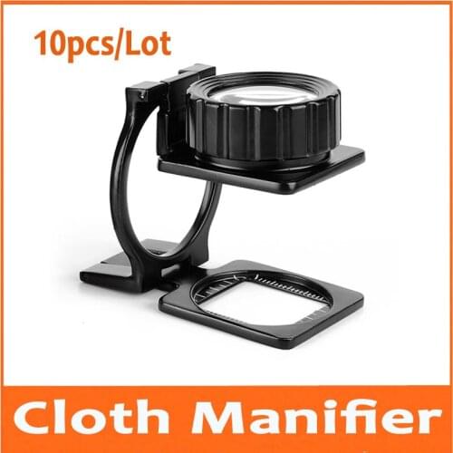 10pcs 20X Metal Jewelry Phone Repair Cloth Magnifier Circuit Boards Textiles Pocket 20 Times Magnifying Glass Loupe with Scale