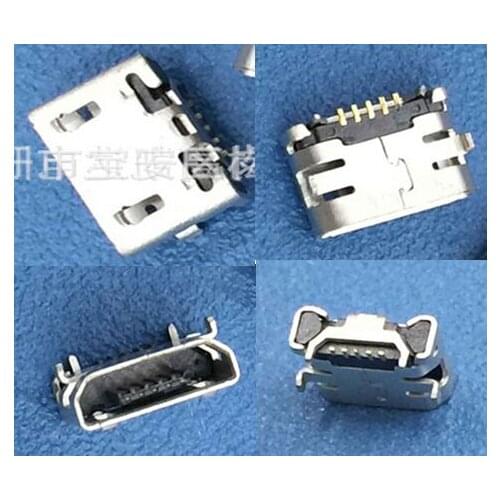 MICRO USB 5P flat 4pin Fixed PCB,V8Tail Charging socket,new and original
