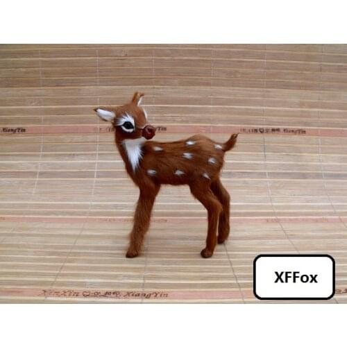 Cute simulation deer model plastic&furs turned deer doll home decoration gift about 10x4x12cm xf2285