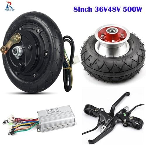 36V 48V 500W Motor Wheel For Scooter Electric Wheel Hub Motor kits Brushless Controller 8 inch, EBike Throttle, Front Wheel