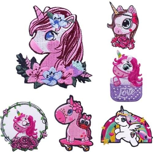 Cartoon Unicorn Patches For Clothing Embroidered Patch Sewing For Child Clothes Accessories Applique Gift Sew Patches Clothes