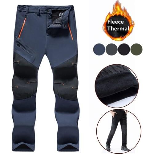 Men Oversized Plus size Winter Softshell Fleece Outdoor Pants Trekking Fish Camp Climb Hiking Ski Warm Travel Trousers Free ship