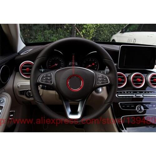 Angelguoguo Car steering wheel standard decorative circle modified sequins decal 3D sticker for Mercedes Benz C Class W205